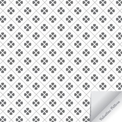 Vector pattern Valentine's concept. Modern stylish texture. Repeating geometric tiles with abstract heart or flower and rhombuses