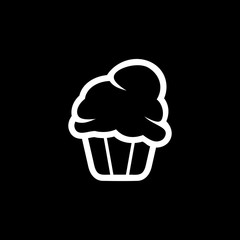 Chocolate cake vector icon