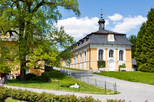 hunting castle in the Classical style Kozel, Pilsen region, West Bohemia, Czech republic.