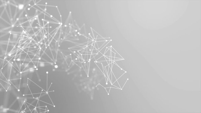 4K Abstract background Dot circle with connection for futuristic network  cyber connect concept with grain processed