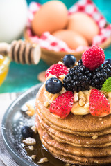 Shrove Tuesday or Pancake day perfect pile of pancakes
