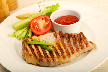 Grilled pork cutlet