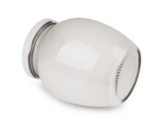 Small ceramic pot with sour cream.