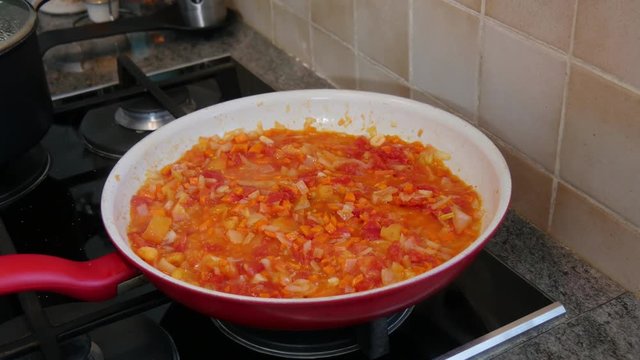 preparation of hachis parmentier, French cuisine