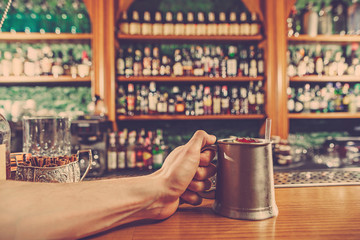 The cocktails in the bar