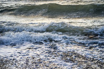 waves of foam spray