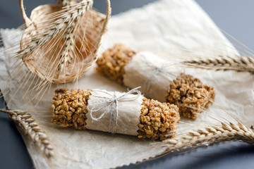 muesli bars with wheat ear