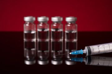 medical vials and syringe