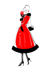 バレンタインの告白 赤ドレス