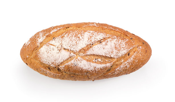 french round bread isolated on a white background