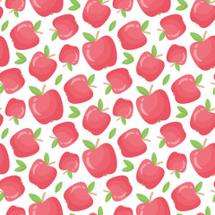 Apple seamless pattern, flat design