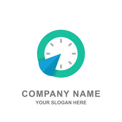 Clock Timer Stopwatch Logo Vector Flat Illustration 