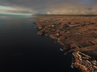 Tenerife roads and volcano Teide from above