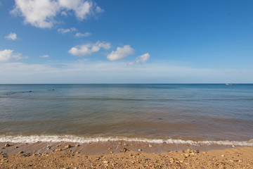 wave splashing on the sand beach at Koh Lanta Krabi Thailand