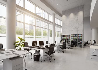 Fotobehang modern office building interior. © Victor zastol'skiy