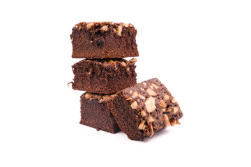 Chocolate Brownie isolated on white background