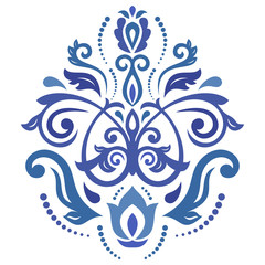 Oriental pattern with arabesques and floral elements. Traditional classic ornament. Vintage pattern with arabesques