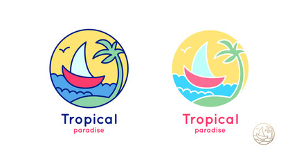 Logo set sailboat