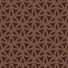 Seamless golden ornament in arabian style. Geometric abstract background. Pattern for wallpapers and backgrounds