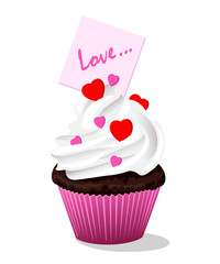 romantic cupcake on Valentine's Day