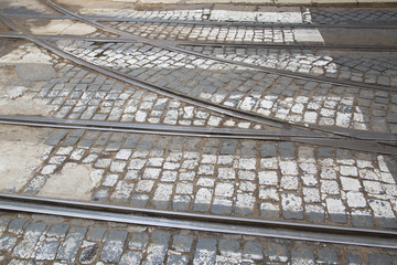 Fototapeta premium Tram Track in Lisbon