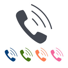 Fototapeta premium Phone icon in trendy flat style isolated on grey background. Handset icon with waves. Telephone symbol for your design, logo, UI. Vector illustration, EPS10.