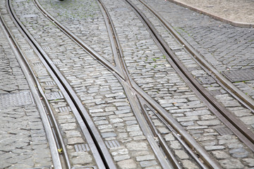 Funicular Tram Track, Rua da Bica de Duarte Belo Street; Lisbon