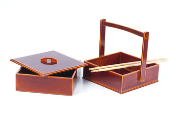 Japanese Bento Box with rice,Bento boxes are popular for their proportions and value.