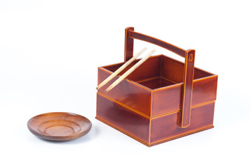 Japanese Bento Box with rice,Bento boxes are popular for their proportions and value.