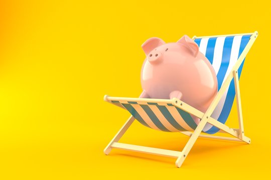 Piggy bank with deck chair