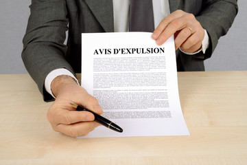 Avis d'expulsion 