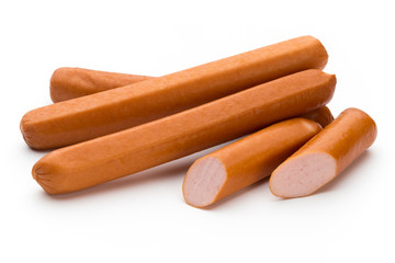 Fresh sausage isolated over white background.