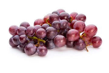 Ripe red grape isolated on white.