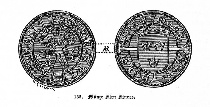 Coin of Sten Sture the Elder (from Spamers Illustrierte  Weltgeschichte, 1894, 5[1], 307)