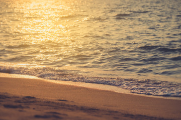Fototapeta na wymiar Sea wave sand Seaside Sunset