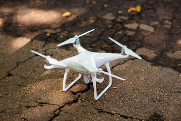 Fototapeta na wymiar flying drone in nature.