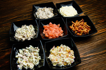 salads and snacks.