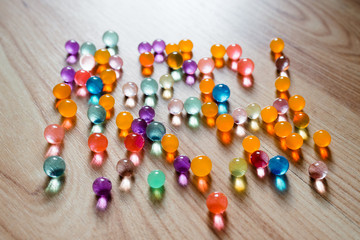 Multi-coloured glass balls