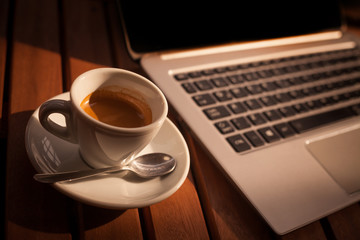 Coffee and laptop