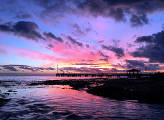 Scenic colorful sunset on the beach (Key West, Florida)