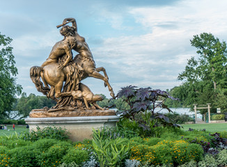 Statue of the park of the golden head in Lyon