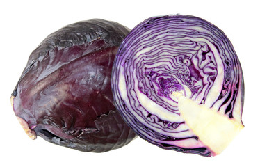 Fototapeta premium Red cabbage isolated on white background