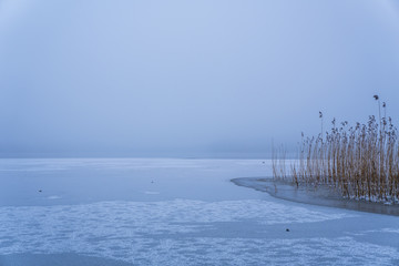 Winter is coming. Iced sea. Nothing beats rocks