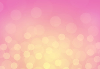 Abstract yellow pink light bokeh luxury background vector illustration.