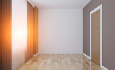 Modern Empty  office Cabinet. Meeting room. 3D rendering. Sunset