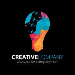 logo créativité entreprise concept lumière moderne ampoule design idée