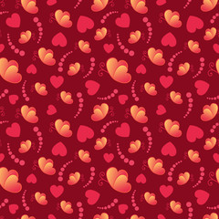 Love hearts and butterflies Valentine's Day seamless pattern