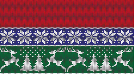 Winter festive Christmas knitted pattern woolen knitted