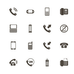 Phones icons. Perfect black pictogram on white background. Flat simple vector icon.