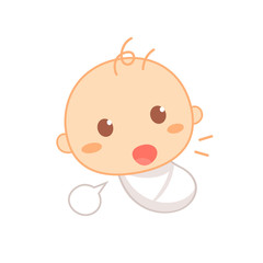 Cooing baby. Cute baby milestone.